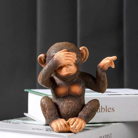Statue Gorille <br/> Figurine Singe de la Sagesse 13 cm