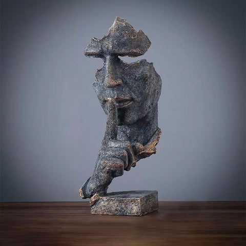 Statue Homme Visage <br/> Le silence est d'or