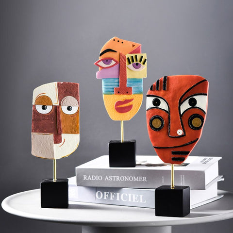 Sculpture Abstraite <br/> Décoration Visage Abstrait 23 cm