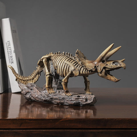 Sculpture Moderne <br/> Statue Dinosaure Triceratops Squelette