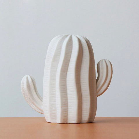 Sculpture Moderne <br/> Cactus Blanc de Décoration