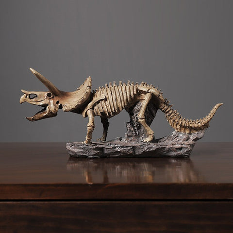 Sculpture Moderne <br/> Statue Dinosaure Triceratops Squelette