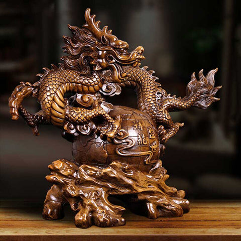 Sculpture Moderne <br/> Statue de Dragon Chinois