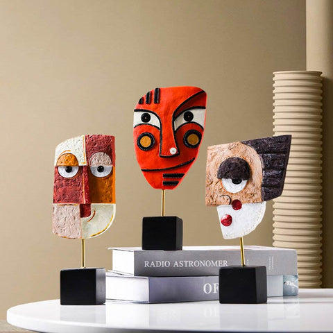 Sculpture Abstraite <br/> Décoration Visage Abstrait 23 cm