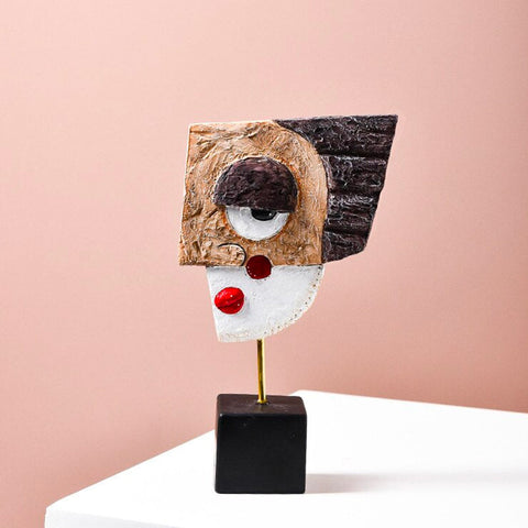 Sculpture Abstraite <br/> Décoration Visage Abstrait 23 cm