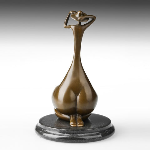 Sculpture Bronze <br/> Statue Bronze Femme Assise 22 cm