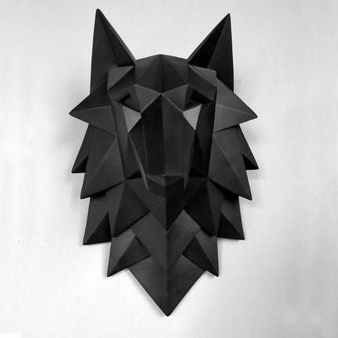 Sculpture Murale Design <br/> Tête de Loup Origami