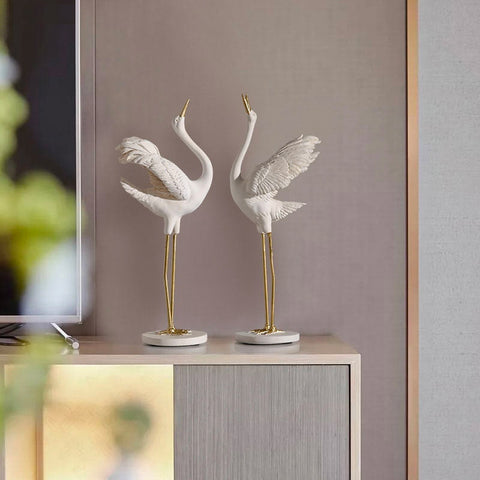 Statue Oiseau <br/> Statuette Échasseur 28 cm