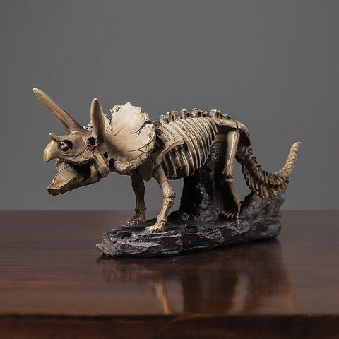 Sculpture Moderne <br/> Statue Dinosaure Triceratops Squelette