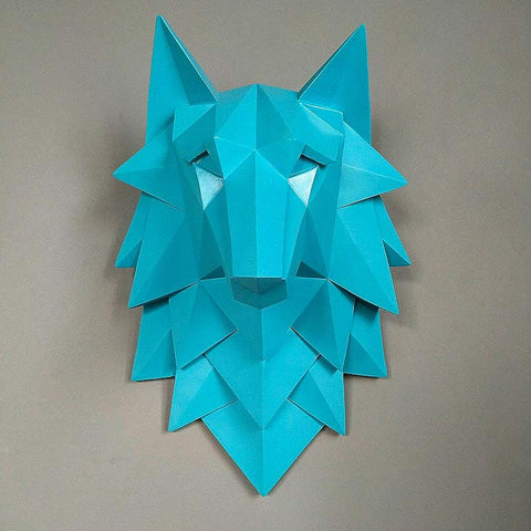 Sculpture Murale Design <br/> Tête de Loup Origami