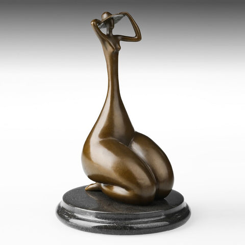 Sculpture Bronze <br/> Statue Bronze Femme Assise 22 cm