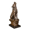 chien loup en bronze
