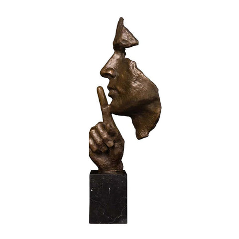Sculpture Bronze <br/> Statue Silence 50 cm