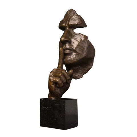 Sculpture Bronze <br/> Statue Silence 50 cm