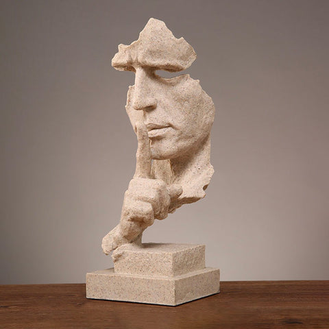 Statue Homme <br/> Sculpture Visage Contemporaine