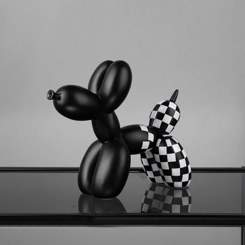 Statue Chien <br/> Balloon Dog à Damier