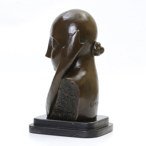 Statue Bronze Reproduction Brancusi Mlle Pogany I 27 cm