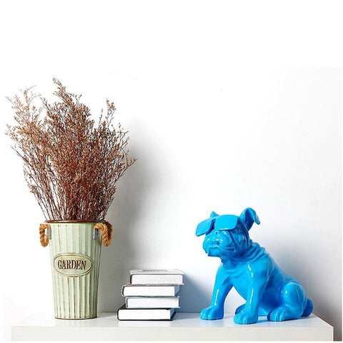 Statue Chien <br/> Bouledogue Lunettes