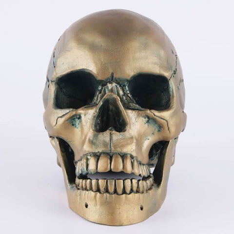 Statue Tête de Mort <br/> Crâne Bronze 15 cm