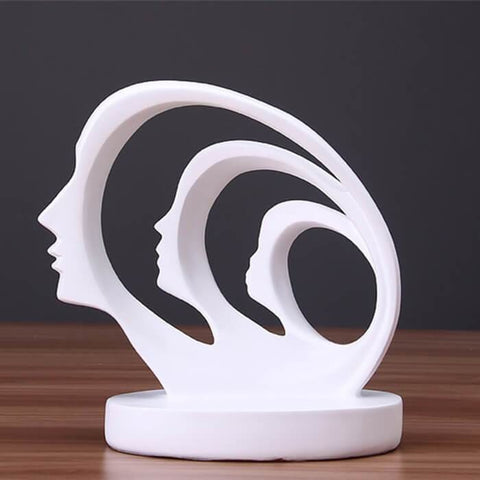 Statue Homme <br/> Trio de Visages abstraits