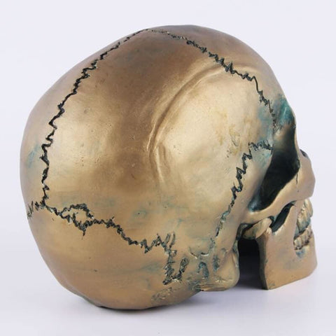 Statue Tête de Mort <br/> Crâne Bronze 15 cm