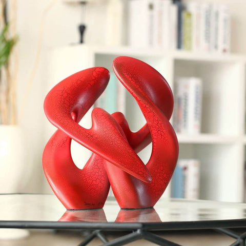 Sculpture Abstraite <br/> Union Rouge 40 cm