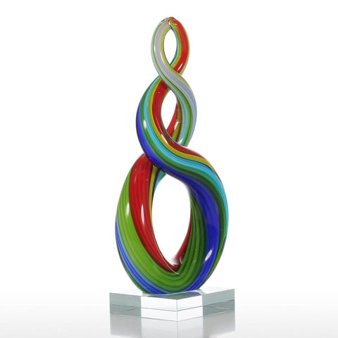 Sculpture Contemporaine <br/> Multicolore de Verre