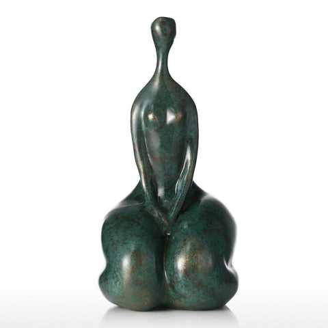 Statue Femme Ronde <br/> Assise Seule 30 cm