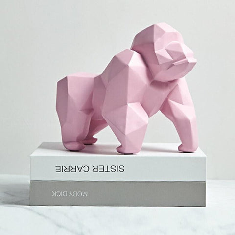 Statue Gorille Origami Résine 22 cm