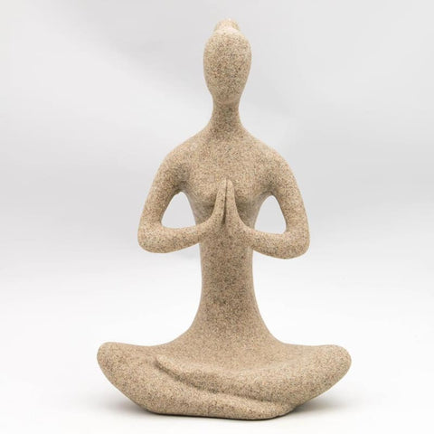 Statue Femme <br/> Statue Yogi Zen Pierre 15 / 24 cm