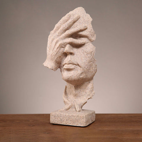 Statue Homme <br/> Sculpture Visage Contemporaine