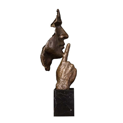 Sculpture Bronze <br/> Statue Silence 50 cm