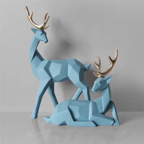 Statue Cerf <br/> Biche Origami (Deux Éléments)