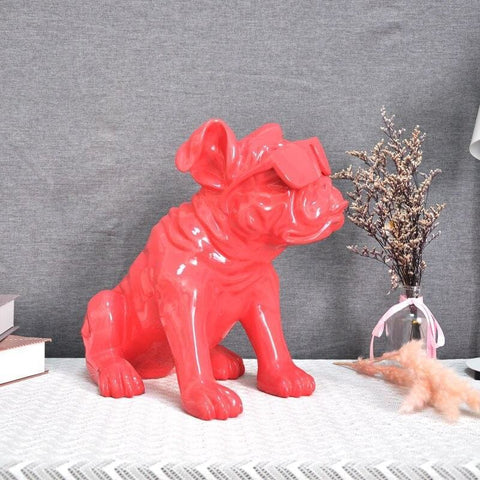 Statue Chien <br/> Bouledogue Lunettes