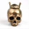 Statue Tête de Mort <br/> Crâne Doré 14 cm
