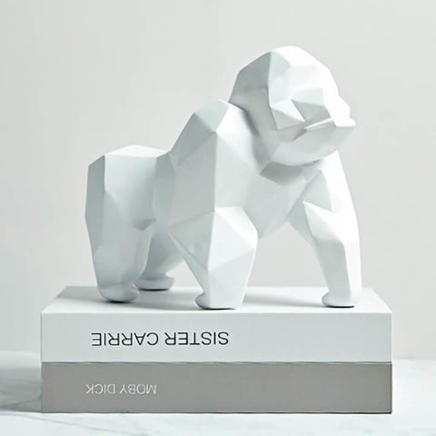Statue Gorille Origami Résine 22 cm