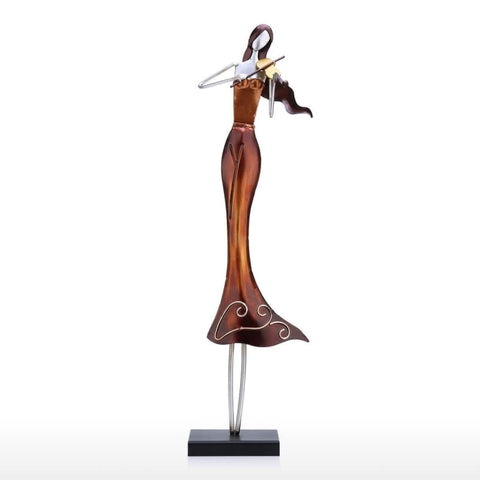 Statue Femme <br/> Musicienne Métal 50 cm