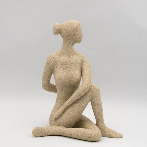 Statue Femme <br/> Statue Yogi Zen Pierre 15 / 24 cm