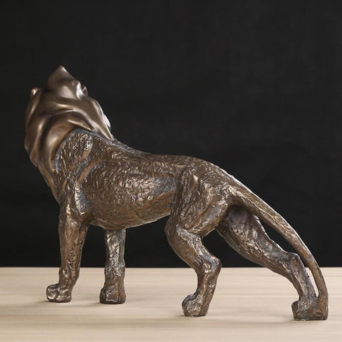 Statue Lion <br/> effet bronze 29 cm