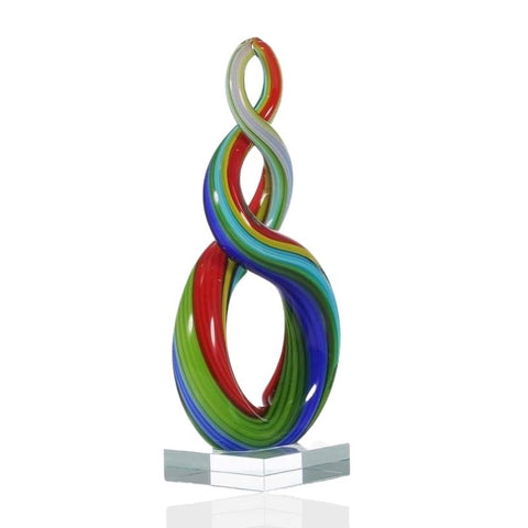 Sculpture Contemporaine <br/> Multicolore de Verre