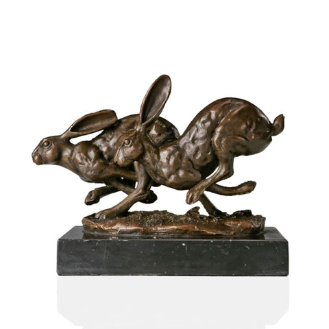 sculpture lapin bronze
