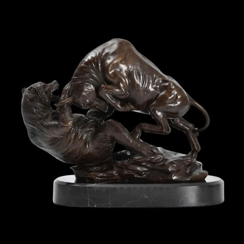 taureau en bronze sur marbre