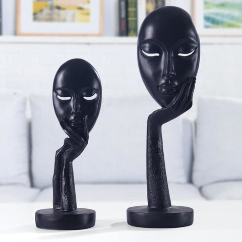 Sculpture Contemporaine <br/> Visage Femme Pensive