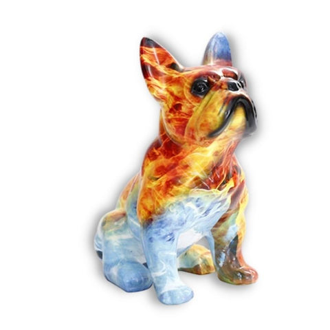 Statue Bouledogue <br/> Multicolore Assis