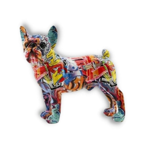 Statue Bouledogue <br/> Multicolore 28 cm