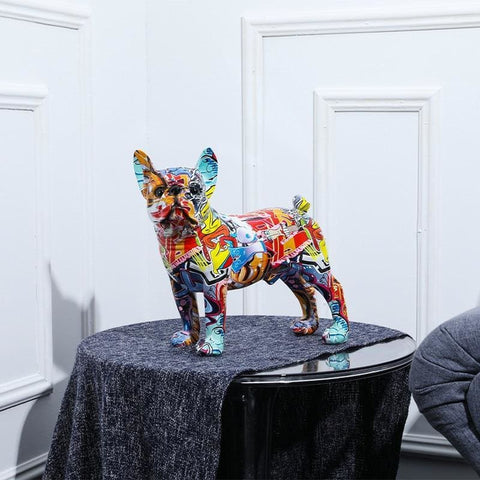 statue bouledogue multicolore truffaut