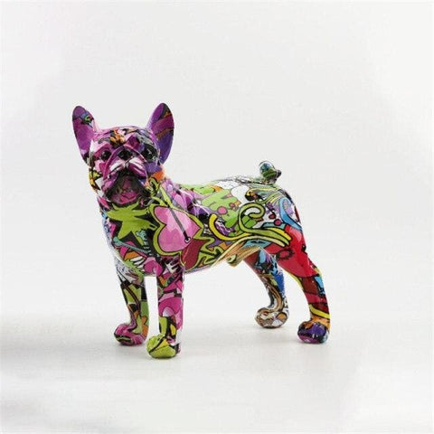 statue bouledogue pop art