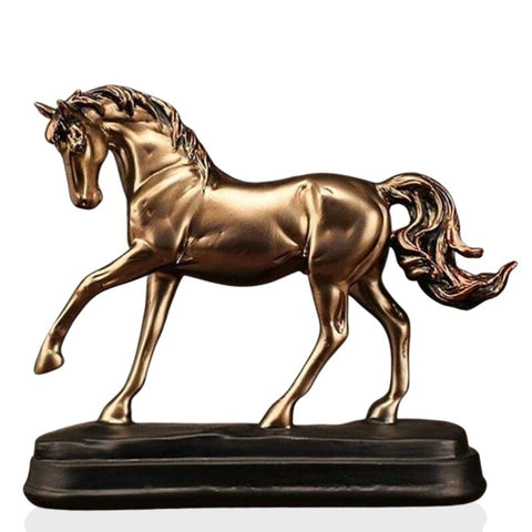 Statue Cheval <br/> Doré effet bronze 20 cm