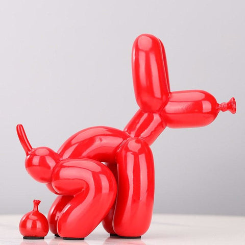 Statue Chien Ballon <br/> "Poop" Résine