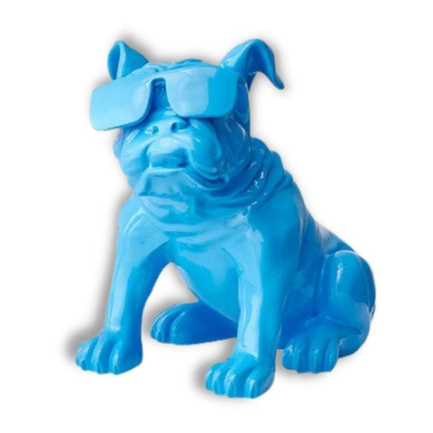 Statue Chien <br/> Bouledogue Lunettes 34 cm